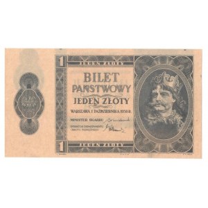 II RP, 1 złoty 1938 rozbiegówka