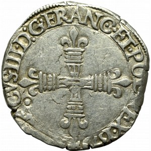 France/Poland, Henri III, 1/4 ecu 1579, Nantes