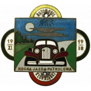 II RP, Automobil Klub Śląski, Plakieta pamiątkowa NOCNA JAZDA PATROLOWA 1938