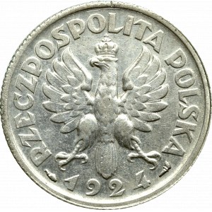 II Rzeczpospolita, 1 złoty 1924 (róg i pochodnia), Paryż Kobieta i kłosy