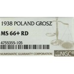 II Republic of Poland, 1 groschen 1938 - NGC MS66+ RD