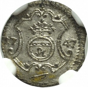 Germany, Saxony, Heller 1747, Dresden - NGC MS66