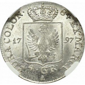 Niemcy, Prusy, 4 grosze 1797 - NGC MS61