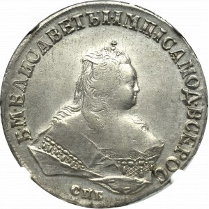 Rosja, Elżbieta, Rubel 1749 - NGC XF Details