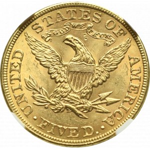 USA, 5 dolarów 1901 Filadelfia - NGC MS62