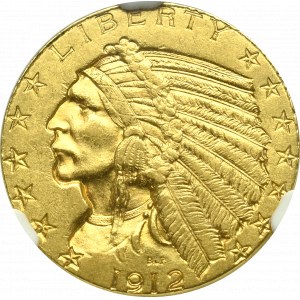 USA, 5 Dolarów 1912 Filadelfia - NGC MS62