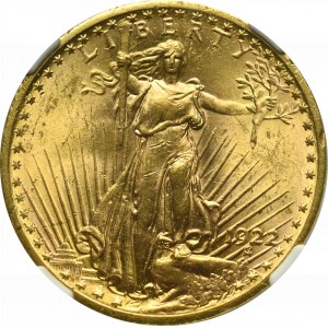 USA, 20 dollars 1922 - NGC MS62