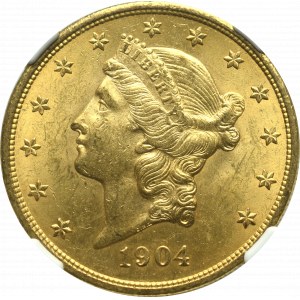 USA, 20 dollars 1904 - NGC MS62