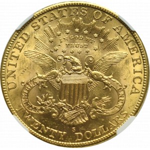 USA, 20 dolarów 1902 San Francisco - NGC MS60