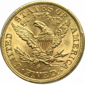 USA, 5 dolarów 1902 San Francisco - PCGS MS62