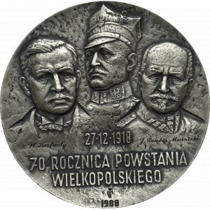PRL, Medal wybity w 70. rocznicę Powstania Wielkopolskiego 1988 - Nakł 15 egz