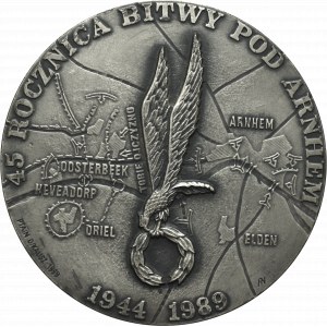 PRL, Medal wybity na pamiątkę 45. rocznicy Bitwy pod Arnhem, 1989