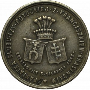 Medal Pamiątka ślubu Izy Potockiej i Franciszka Krasińskiego 1913