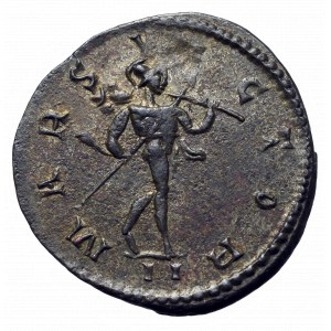 Cesarstwo Rzymskie, Probus, Antoninian Lugdunum - cesarz na tarczy