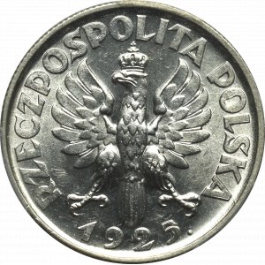 II Rzeczpospolita, 2 złote 1925 (z kropką), Londyn Kobieta i kłosy PCGS MS62