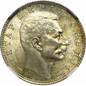 Serbia, 1 Dinar 1915 bez podpisu - NGC MS63