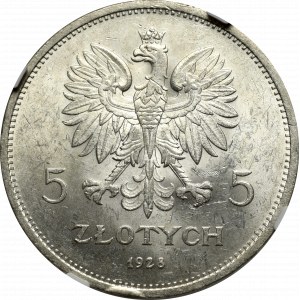 II Republic of Poland, 5 zloty 1928, Warsaw Nike - NGC MS62
