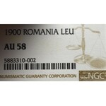 Rumunia, 1 Lei 1900 - NGC AU58