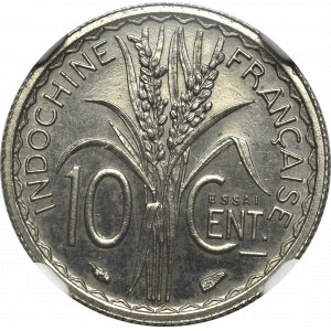 Indochiny francuskie, 10 Centów 1939 Próba - NGC MS65