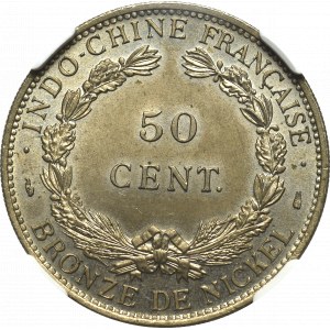 Indochiny francuskie, 50 Centów 1946 Essai - NGC MS65