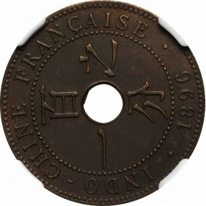 Indochiny francuskie, 1 Cent 1896 PIEFORT ESSAI ! - NGC MS65 BN