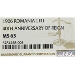 Rumunia, 1 Lei 1906 - NGC MS63