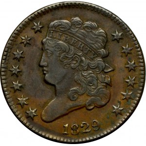 USA, 1/2 centa 1829
