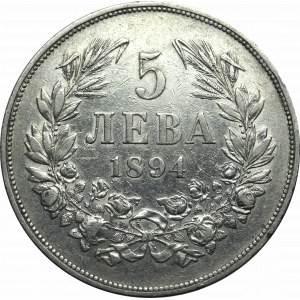 Bulgaria, 5 leva 1894