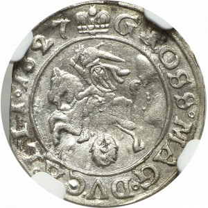 Zygmunt III Waza, Grosz 1627, Wilno - nieopisany - NGC MS63