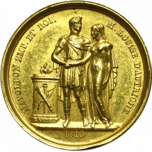 Francja, Medal 1810 - ślub Napoleona i Mari Luizy - złoto