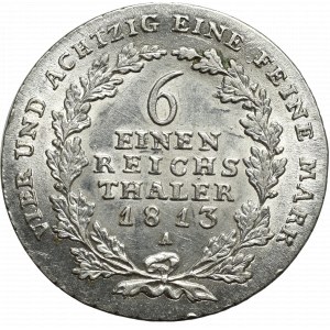 Germany, Prusy, Frederick Wilhelm III, 1/6 thaler 1813 A, Berlin