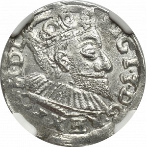 Sigismund III, 3 groschen 1593, Posen - NGC MS63