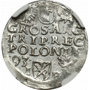 Zygmunt III Waza, Trojak 1593, Poznań - NGC MS63