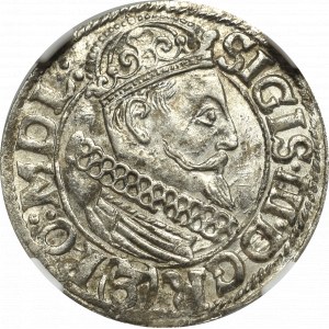 Sigismund III, 3 kreuzer 1617, Cracow - NGC MS62