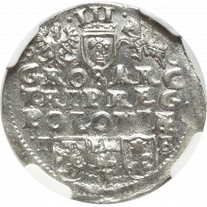 Zygmunt III Waza, Trojak 1596, Poznań - nieopisany, rzadki - NGC MS64