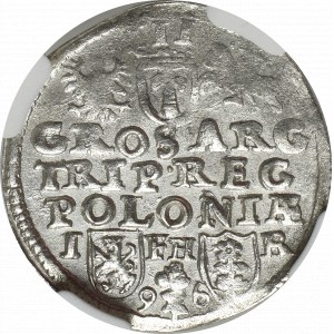 Zygmunt III Waza, Trojak 1596, Poznań - nieopisany - NGC MS62