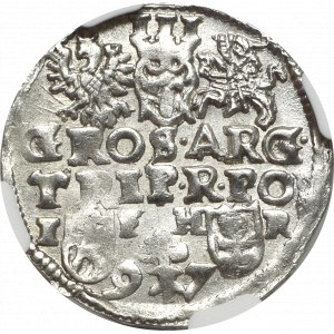 Sigismund III Vasa, 3 groschen 1597, Posen - NGC MS63