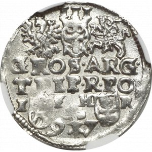 Zygmunt III Waza, Trojak 1597, Poznań - nieopisany - NGC MS63