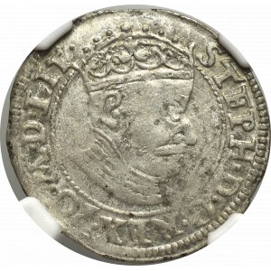 Stephan Bathory, Groschen 1580, Vilnius - NGC XF Det.