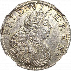 Germany, Preussen, Friedrich Wilhelm I, 18 groschen 1716 CG, Konigsberg - NGC MS61