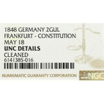 Germany, Frankfurt, 2 gulden 1848 - NGC UNC