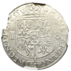 John II Casimir, 18 groschen 1655, Cracow - NGC AU55