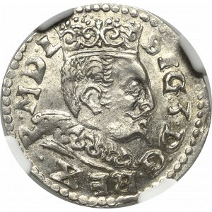 Zygmunt III Waza, Trojak 1596, Lublin - nieopisany - OKAZOWY - NGC MS66 (MAX)