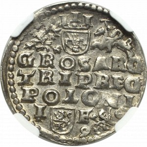 Zygmunt III Waza, Trojak 1596, Lublin - nieopisany - OKAZOWY - NGC MS66 (MAX)