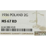 II Republic of Poland, 2 groschen 1936 - NGC MS67 RD