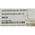 Swiss, Schaffhausen, Dicken 1620 - RARE - NGC MS65