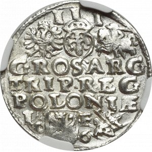 Zygmunt III Waza, Trojak 1596, Lublin - nieopisany - NGC MS64