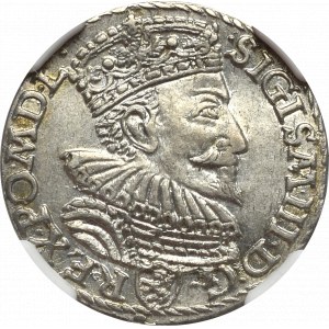 Zygmunt III Waza, Trojak 1593, Malbork - nieopisany - MGC MS61