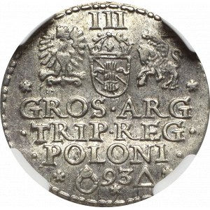 Sigismund III, 3 groschen 1593, Marienburg - NGC MS61