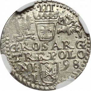 Zygmunt III Waza, Trojak 1598, Olkusz - NGC MS62